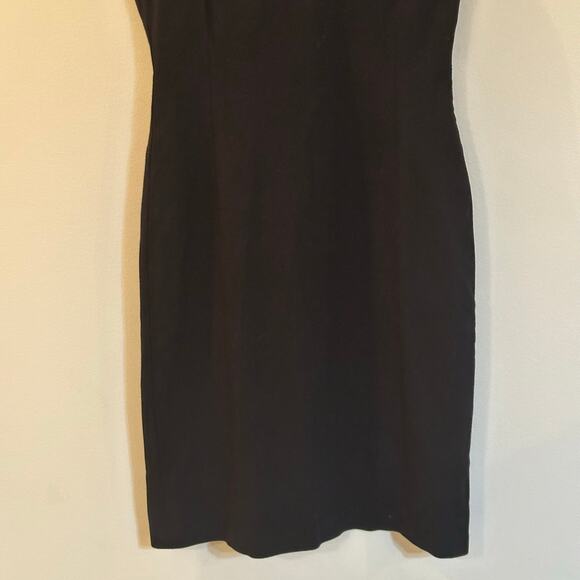 Eileen Fisher Black Ponte Knit V Neck Sheath Dress Sleeveless Sz PP - Picture 6 of 7